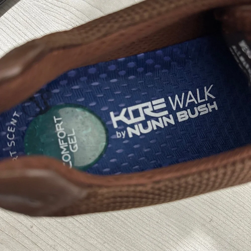 Nunn Bush KORE Walk Men Sz 11 Brown Moccasin Toe Lace‎ Up Oxfords 84811-201